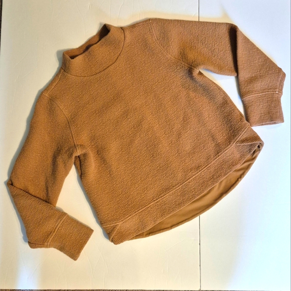 Calia Mockneck Funnel-neck Camel Sweater Sz M